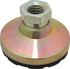Gibraltar - 3750 Lb Capacity, 1/2-13 Thread, 1-1/8" OAL, Zinc Stud, Tapped Pivotal Socket Mount Leveling Mount - 1-7/8" Base Diam, Steel Pad, 3/4" Hex - Eagle Tool & Supply