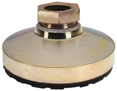 Gibraltar - 5550 Lb Capacity, 3/4-10 Thread, 1-1/2" OAL, Zinc Stud, Tapped Pivotal Socket Mount Leveling Mount - 3" Base Diam, Steel Pad, 1-1/16" Hex - Eagle Tool & Supply