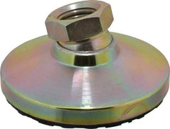 Gibraltar - 15000 Lb Capacity, 1-8 Thread, 1-7/8" OAL, Zinc Stud, Tapped Pivotal Socket Mount Leveling Mount - 4" Base Diam, Steel Pad, 1-3/8" Hex - Eagle Tool & Supply