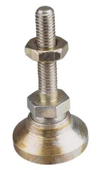 Gibraltar - M20 Bolt Thread, Studded Pivotal Stud Mount Leveling Pad & Mount - 816 Kg Capacity, 76mm Base Diam, 51mm Thread Length - Eagle Tool & Supply