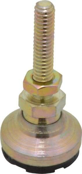 Gibraltar - 1/4-20 Bolt Thread, Studded Pivotal Stud Mount Leveling Pad & Mount - 200 Max Lb Capacity, 1" Base Diam - Eagle Tool & Supply