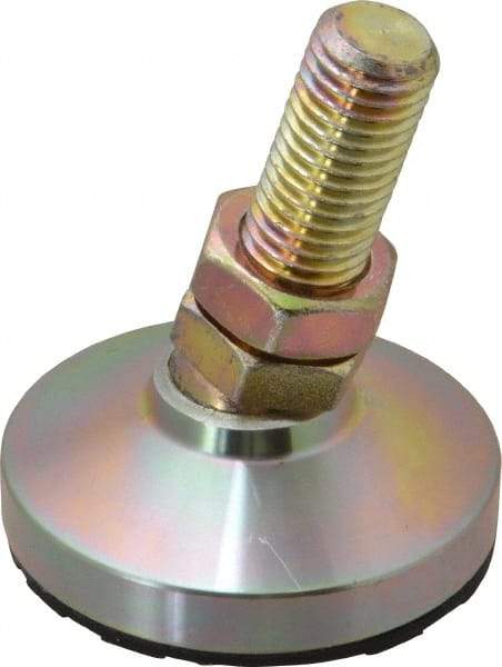 Gibraltar - 3/4-10 Bolt Thread, Studded Pivotal Stud Mount Leveling Pad & Mount - 1,800 Max Lb Capacity, 3" Base Diam - Eagle Tool & Supply