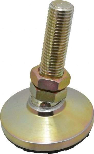 Gibraltar - 1-8 Bolt Thread, Studded Pivotal Stud Mount Leveling Pad & Mount - 2,000 Max Lb Capacity, 4" Base Diam - Eagle Tool & Supply