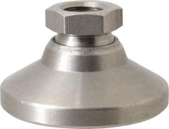 Gibraltar - 5000 Lb Capacity, 1/2-13 Thread, 1-1/8" OAL, Stainless Steel Stud, Tapped Pivotal Socket Mount Leveling Mount - 1-7/8" Base Diam, Stainless Steel Pad, 3/4" Hex - Eagle Tool & Supply