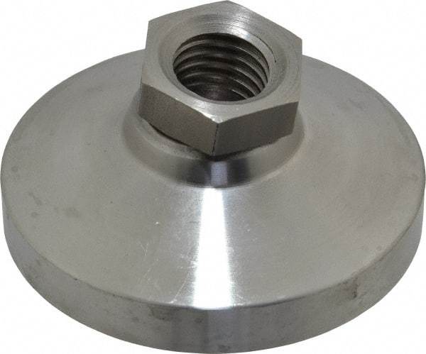 Gibraltar - 7400 Lb Capacity, 3/4-10 Thread, 1-1/2" OAL, Stainless Steel Stud, Tapped Pivotal Socket Mount Leveling Mount - 3" Base Diam, Stainless Steel Pad, 1-1/16" Hex - Eagle Tool & Supply