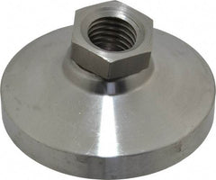 Gibraltar - 7400 Lb Capacity, 3/4-10 Thread, 1-1/2" OAL, Stainless Steel Stud, Tapped Pivotal Socket Mount Leveling Mount - 3" Base Diam, Stainless Steel Pad, 1-1/16" Hex - Eagle Tool & Supply