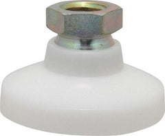 Gibraltar - 700 Lb Capacity, 1/2-13 Thread, 1-1/8" OAL, Steel Stud, Tapped Pivotal Socket Mount Leveling Mount - 1-7/8" Base Diam, Steel Pad, 3/4" Hex - Eagle Tool & Supply
