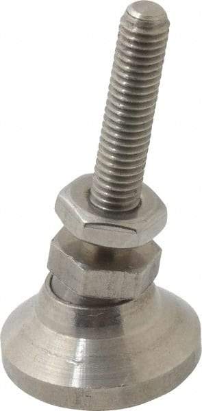 Gibraltar - 10-32 Bolt Thread, Studded Pivotal Stud Mount Leveling Pad & Mount - 700 Max Lb Capacity, 3/4" Base Diam - Eagle Tool & Supply