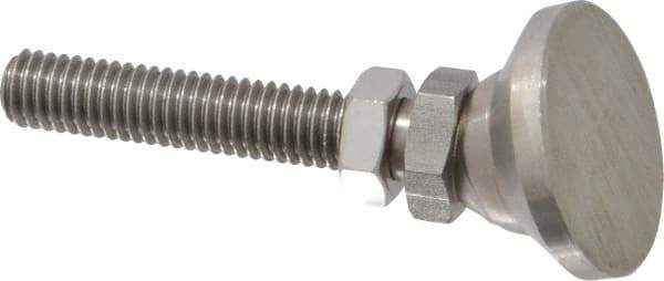 Gibraltar - 3/8-16 Bolt Thread, Studded Pivotal Stud Mount Leveling Pad & Mount - 3,750 Max Lb Capacity, 1-1/4" Base Diam - Eagle Tool & Supply