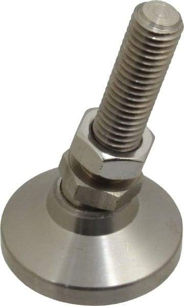 Gibraltar - 1/2-13 Bolt Thread, Studded Pivotal Stud Mount Leveling Pad & Mount - 5,000 Max Lb Capacity, 1-7/8" Base Diam - Eagle Tool & Supply