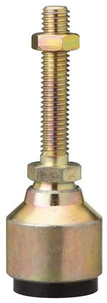 Gibraltar - 325 Lb Capacity, 3/4-10 Thread, 4-1/8" OAL, Zinc Stud, Studded Socket Mount Leveling Mount - 2" Stud Length, 3" Base Diam, Zinc Pad, 1-1/16" Hex - Eagle Tool & Supply