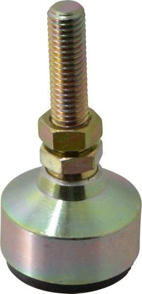 Gibraltar - 120 Lb Capacity, 1/2-13 Thread, 3-3/4" OAL, Zinc Stud, Studded Socket Mount Leveling Mount - 2" Stud Length, 1-7/8" Base Diam, Zinc Pad, 3/4" Hex - Eagle Tool & Supply