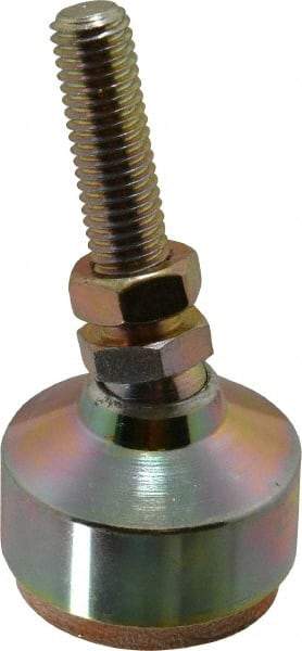 Gibraltar - 2400 Lb Capacity, 1/2-13 Thread, 3-3/4" OAL, Zinc Stud, Studded Socket Mount Leveling Mount - 2" Stud Length, 1-7/8" Base Diam, Zinc Pad, 3/4" Hex - Eagle Tool & Supply