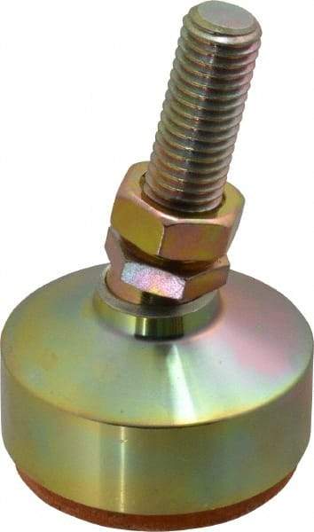 Gibraltar - 4400 Lb Capacity, 5/8-11 Thread, 3-7/8" OAL, Zinc Stud, Studded Socket Mount Leveling Mount - 2" Stud Length, 2-1/2" Base Diam, Zinc Pad, 7/8" Hex - Eagle Tool & Supply