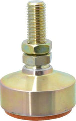 Gibraltar - 6500 Lb Capacity, 3/4-10 Thread, 4-1/8" OAL, Zinc Stud, Studded Socket Mount Leveling Mount - 2" Stud Length, 3" Base Diam, Zinc Pad, 1-1/16" Hex - Eagle Tool & Supply