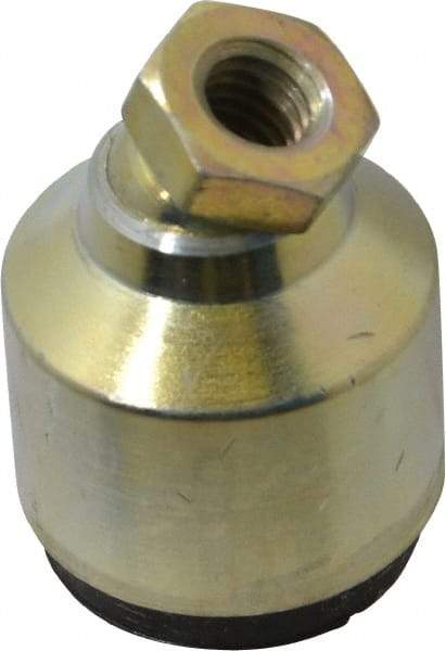 Gibraltar - 50 Lb Capacity, 3/8-16 Thread, 1-1/2" OAL, Zinc Stud, Tapped Socket Mount Leveling Pad - 1-1/4" Base Diam, Zinc Pad, 5/8" Hex - Eagle Tool & Supply