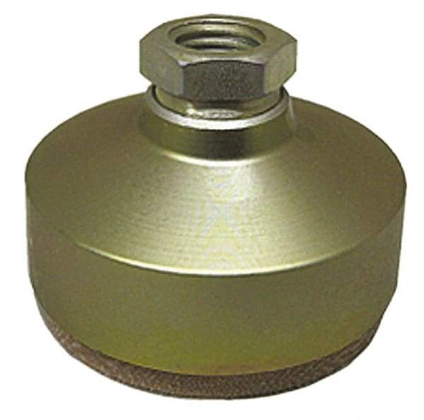 Gibraltar - 325 Lb Capacity, 3/4-10 Thread, 2-1/8" OAL, Zinc Stud, Tapped Socket Mount Leveling Pad - 3" Base Diam, Zinc Pad, 1-1/16" Hex - Eagle Tool & Supply