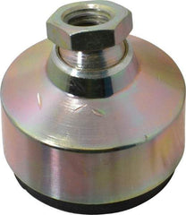 Gibraltar - 240 Lb Capacity, 1/2-13 Thread, 1-3/4" OAL, Zinc Stud, Tapped Socket Mount Leveling Pad - 1-7/8" Base Diam, Zinc Pad, 3/4" Hex - Eagle Tool & Supply