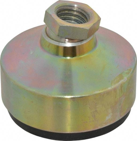 Gibraltar - 440 Lb Capacity, 5/8-11 Thread, 1-7/8" OAL, Zinc Stud, Tapped Socket Mount Leveling Pad - 2-1/2" Base Diam, Zinc Pad, 7/8" Hex - Eagle Tool & Supply
