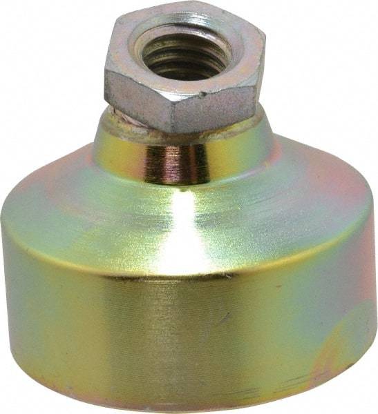 Gibraltar - 2400 Lb Capacity, 1/2-13 Thread, 1-3/4" OAL, Zinc Stud, Tapped Socket Mount Leveling Pad - 1-7/8" Base Diam, Zinc Pad, 3/4" Hex - Eagle Tool & Supply