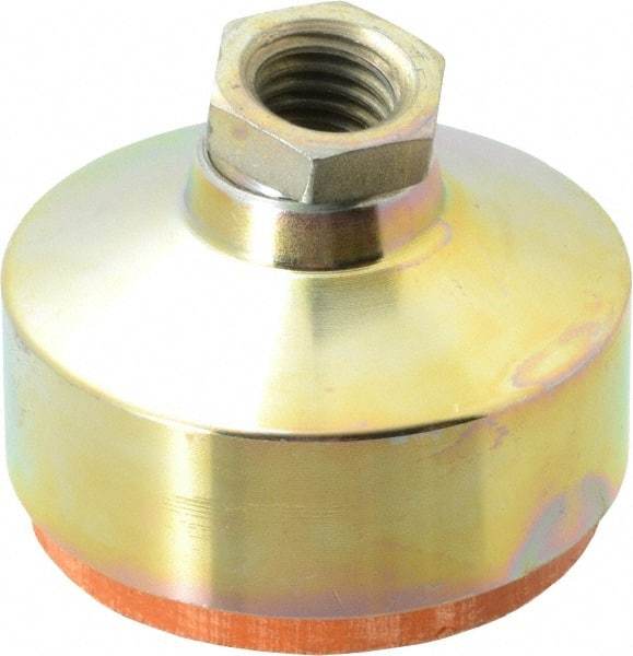 Gibraltar - 4400 Lb Capacity, 5/8-11 Thread, 1-7/8" OAL, Zinc Stud, Tapped Socket Mount Leveling Pad - 2-1/2" Base Diam, Zinc Pad, 7/8" Hex - Eagle Tool & Supply