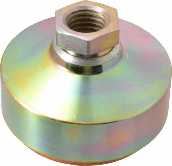 Gibraltar - 6500 Lb Capacity, 3/4-10 Thread, 2-1/8" OAL, Zinc Stud, Tapped Socket Mount Leveling Pad - 3" Base Diam, Zinc Pad, 1-1/16" Hex - Eagle Tool & Supply