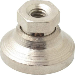 Gibraltar - 1000 Lb Capacity, 1/4-20 Thread, 45/64" OAL, Steel Stud, Tapped Pivotal Socket Mount Leveling Mount - 1" Base Diam, Steel Pad, 1/2" Hex - Eagle Tool & Supply