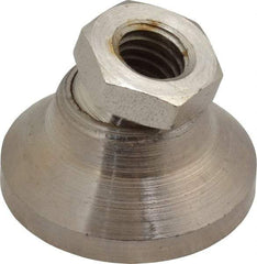 Gibraltar - 3750 Lb Capacity, 3/8-16 Thread, 7/8" OAL, Steel Stud, Tapped Pivotal Socket Mount Leveling Mount - 1-1/4" Base Diam, Steel Pad, 5/8" Hex - Eagle Tool & Supply