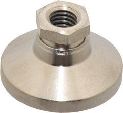 Gibraltar - 5000 Lb Capacity, 1/2-13 Thread, 1-1/8" OAL, Steel Stud, Tapped Pivotal Socket Mount Leveling Mount - 1-7/8" Base Diam, Steel Pad, 3/4" Hex - Eagle Tool & Supply