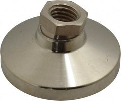 Gibraltar - 6000 Lb Capacity, 5/8-11 Thread, 1-1/4" OAL, Steel Stud, Tapped Pivotal Socket Mount Leveling Mount - 2-1/2" Base Diam, Steel Pad, 7/8" Hex - Eagle Tool & Supply