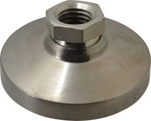 Gibraltar - 7400 Lb Capacity, 3/4-10 Thread, 1-1/2" OAL, Steel Stud, Tapped Pivotal Socket Mount Leveling Mount - 3" Base Diam, Steel Pad, 1-1/16" Hex - Eagle Tool & Supply