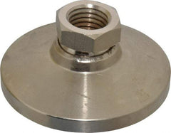 Gibraltar - 20000 Lb Capacity, 1-8 Thread, 1-7/8" OAL, Steel Stud, Tapped Pivotal Socket Mount Leveling Mount - 4" Base Diam, Steel Pad, 1-3/8" Hex - Eagle Tool & Supply