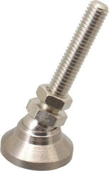 Gibraltar - 3/8-16 Bolt Thread, Studded Pivotal Stud Mount Leveling Pad & Mount - 3,750 Max Lb Capacity, 1-1/4" Base Diam - Eagle Tool & Supply