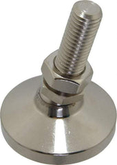 Gibraltar - 5/8-11 Bolt Thread, Studded Pivotal Stud Mount Leveling Pad & Mount - 6,000 Max Lb Capacity, 2-1/2" Base Diam - Eagle Tool & Supply