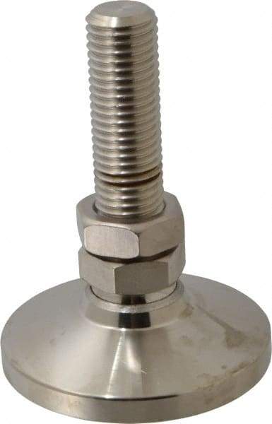 Gibraltar - 1-8 Bolt Thread, Studded Pivotal Stud Mount Leveling Pad & Mount - 22,000 Max Lb Capacity, 4" Base Diam - Eagle Tool & Supply