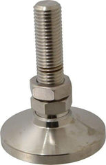 Gibraltar - 1-8 Bolt Thread, Studded Pivotal Stud Mount Leveling Pad & Mount - 22,000 Max Lb Capacity, 4" Base Diam - Eagle Tool & Supply