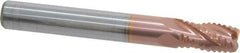 ProMax - 5/16" Diam, Coarse Pitch, 1/2" LOC, 4 Flute Solid Carbide 0.04-0.05" Corner Radius Roughing End Mill - TiCN Finish, 2-1/2" OAL, 5/16" Shank Diam, Single End, Centercutting, 30° Helix - Eagle Tool & Supply
