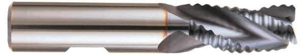 Kennametal - 1" Diam, Fine Pitch, 2-1/4" LOC, 3 Flute Solid Carbide Roughing Square End Mill - Uncoated, 5" OAL, 1" Shank Diam, Single End, Centercutting, 37° Helix - Eagle Tool & Supply