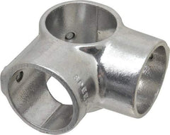 Hollaender - 1-1/2" Pipe, Side Outlet Tee-E, Aluminum Alloy Tee Pipe Rail Fitting - Bright Finish - Eagle Tool & Supply