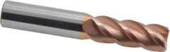 ProMax - 1/2", 1-1/4" LOC, 1/2" Shank Diam, 3" OAL, 4 Flute, Solid Carbide Square End Mill - Single End, TiCN Finish, Spiral Flute, 40° Helix, Right Hand Cut, Right Hand Flute, Series 111 - Eagle Tool & Supply