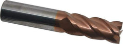 ProMax - 3/4", 1-5/8" LOC, 3/4" Shank Diam, 4" OAL, 4 Flute, Solid Carbide Square End Mill - Single End, TiCN Finish, Spiral Flute, 40° Helix, Right Hand Cut, Right Hand Flute, Series 111 - Eagle Tool & Supply