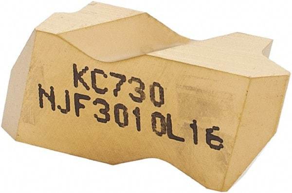Kennametal - NJF3010 Grade KC730, External UNJ Threading Insert - 16 TPI Ext Pitch, Left Hand Insert, TiN Finish, Carbide - Eagle Tool & Supply