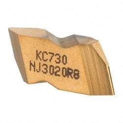 Kennametal - NJ3020 Grade KC730, External UNJ Threading Insert - 8 TPI Ext Pitch, Right Hand Insert, TiN Finish, Carbide - Eagle Tool & Supply