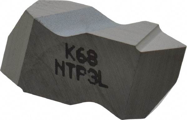 Kennametal - NTP3 Grade K68, Internal/External Partial Profile 60° Threading Insert - 1.25 to 40mm & 6 to 20 TPI Ext Pitch, 20 to 50mm & 5 to 12 TPI Int Pitch, Left Hand Insert, Uncoated, Carbide - Eagle Tool & Supply