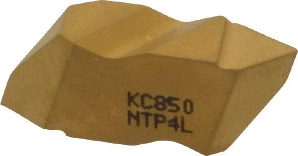 Kennametal - NTP4 Grade KC850, Internal/External Partial Profile 60° Threading Insert - 1.25 to 6.25mm & 4 to 20 TPI Ext Pitch, 20 to 6.25mm & 4 to 12 TPI Int Pitch, Left Hand Insert, TiC/TiCN/TiN Finish, Carbide - Eagle Tool & Supply