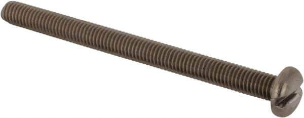 Value Collection - #10-32 UNF, 2-1/2" Length Under Head Slotted Drive Machine Screw - Pan Head, Grade 18-8 Stainless Steel, Uncoated, Without Washer - Eagle Tool & Supply