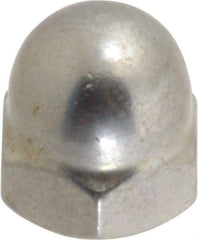 Value Collection - #10-32 UNF, 3/8" Width Across Flats, Uncoated, Stainless Steel Acorn Nut - 25/64" Overall Height, Grade 18-8 - Eagle Tool & Supply