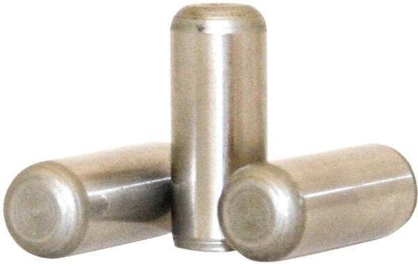 Value Collection - 10mm Diam x 14mm Pin Length 316 Stainless Steel Standard Dowel Pin - Bright Finish, 1 Rounded End - Eagle Tool & Supply