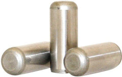 Value Collection - 10mm Diam x 20mm Pin Length 316 Stainless Steel Standard Dowel Pin - Bright Finish, 1 Rounded End - Eagle Tool & Supply