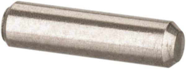 Value Collection - 1/16" Diam x 1/4" Pin Length 316 Stainless Steel Standard Dowel Pin - Bright Finish, 2 Beveled End - Eagle Tool & Supply